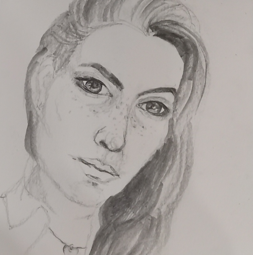 Portret z długimi włosami