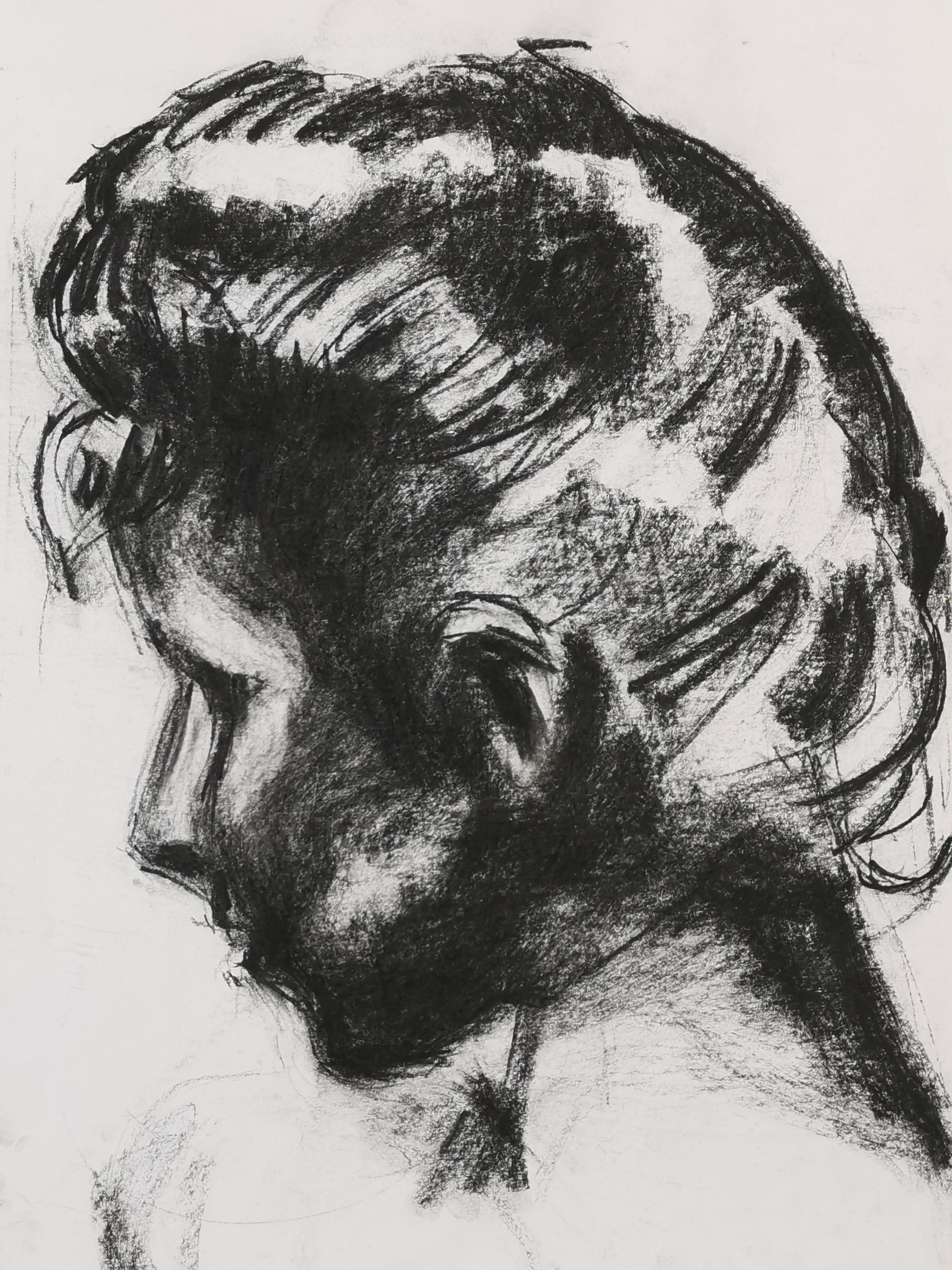 Studium głowy węglem